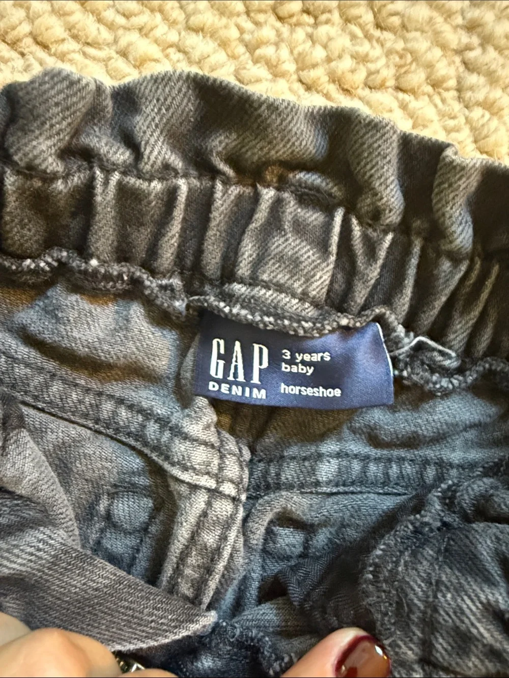 Girls Dark Gray Denim barrel Pants - Comfortable Everyday Bottoms